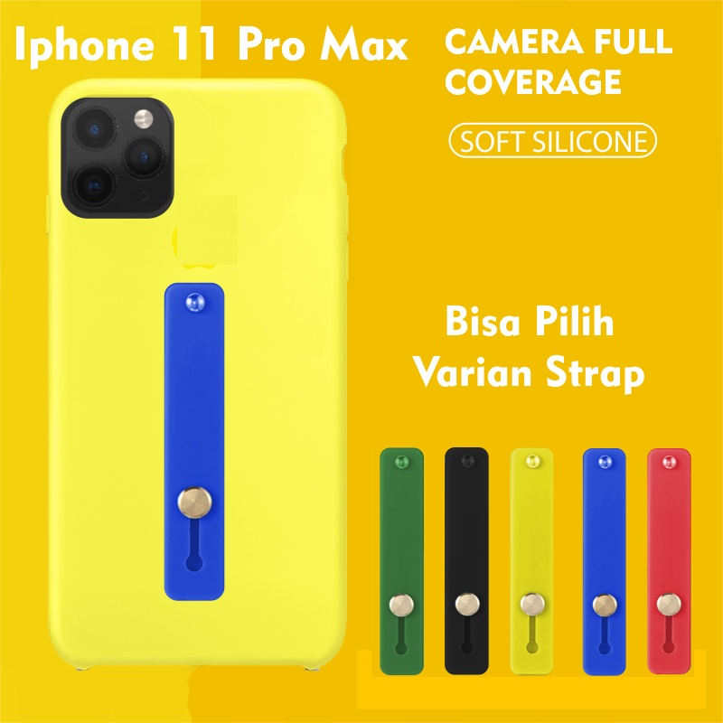 Softcase Silikon Baby Skin 3D Camera For Iphone 11 Pro Max Free Strap Holder