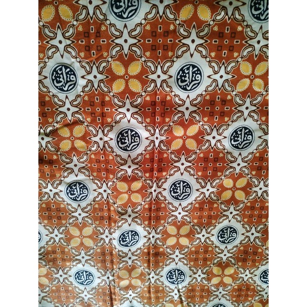 KAIN BATIK QIROATI WARNA OREN METERAN SERAGAM BATIK QIROATI TERMURAH TERLARIS (BISA COD)
