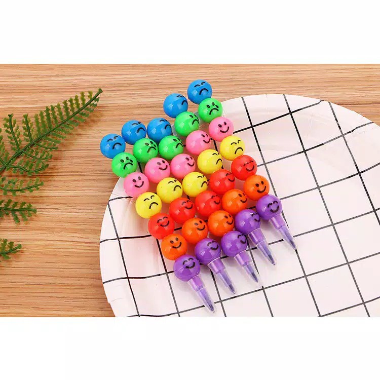 

PENSIL WARNA EMOJI SUSUN RAINBOW / PENSIL KARAKTER UNIK / PENSIL EMOJI LUCU