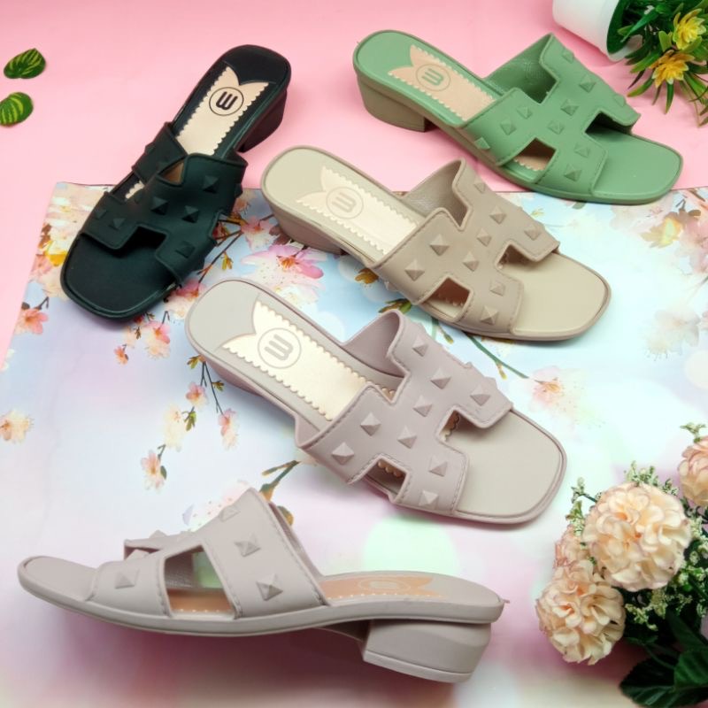 Sandal Heels Wanita Import Jelly Kotak Winola Collection WNL 022