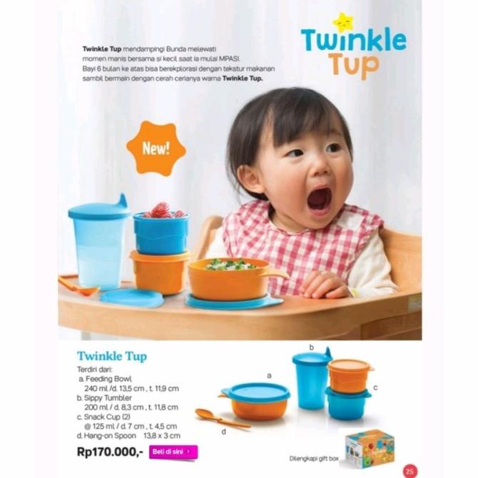 Kado Twinkle Tempat Makan Minum Baby Bayi Set Original Tupperware