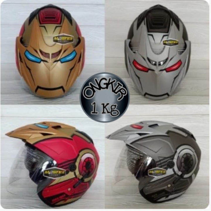 HELM DOUBLE VISOR MOTIF MARVEL IRONMAN HELM DEWASA MURAH