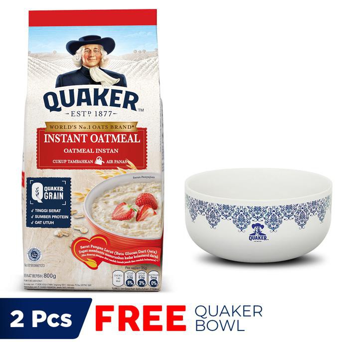 

DISKON! Quaker Instant Oatmeal 800 Gr - FREE Quaker Bowl