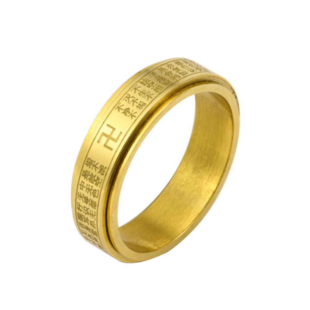 Timekey Cincin Pasangan Bahan Stainless Steel Warna Gold Untuk Priawanita A6K7