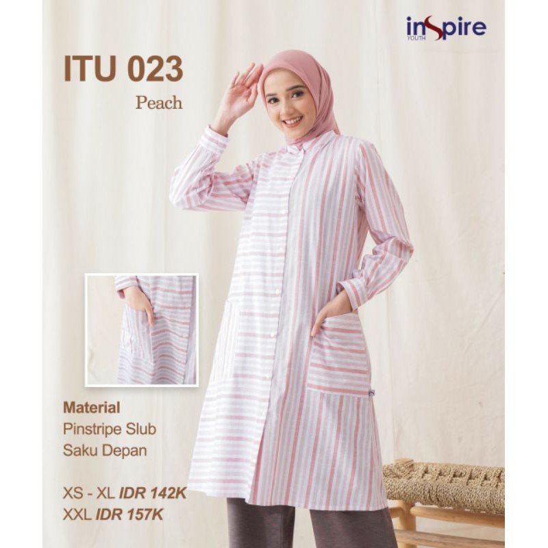 ITU 023 MAROON PEACH LIGHT GREY DUSTY BLUE BY YOUTH INSPIRE TUNIK INSPIRE TERBARU TUNIK MOTIF