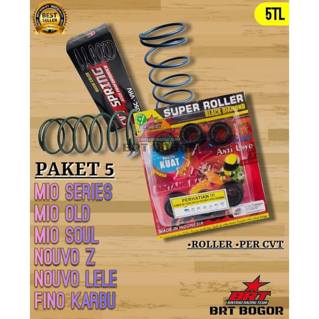 PAKET KIRIAN CVT 2IN1 MIO SMILE MIO KARBU MIO SPORTY MIO SOUL KARBU NUOVO Z NUOVO LELE/ PAKET RINGAN BRT MIO SPORTY MIO SMILE/PER CVT MIO SPORTY/ ROLLER BRT MIO SPORTY BRT GHIO MOTOR SHOP ROLLER MIO OLD 7 GRAM 8 GRAM 9 GRAM 10 GRAM ROLLER RACING MIO LAMA