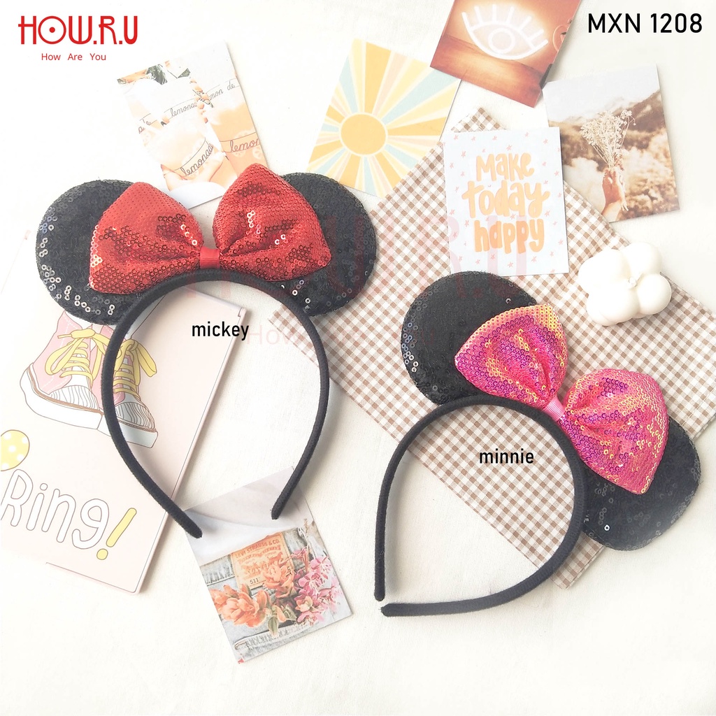 HOW.R.U | Bando Sequin Micky Mouse Lucu bisa untuk Anak / Dewasa