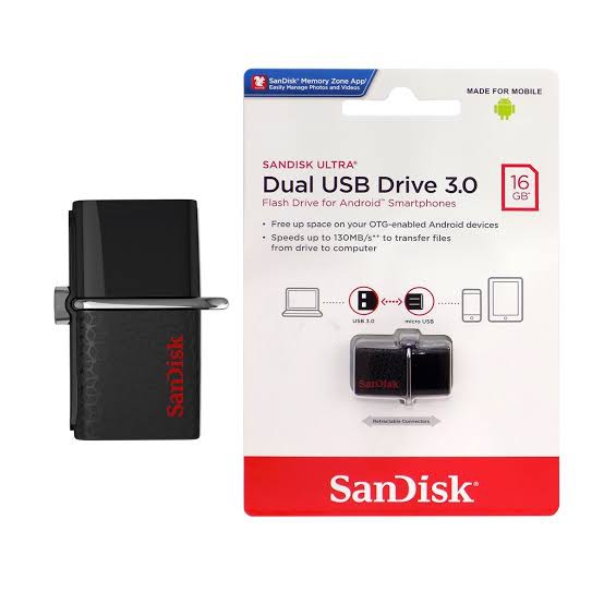 Flashdisk Sandisk OTG Ultra DualDrive 16GB USB 3.0 Resmi Original