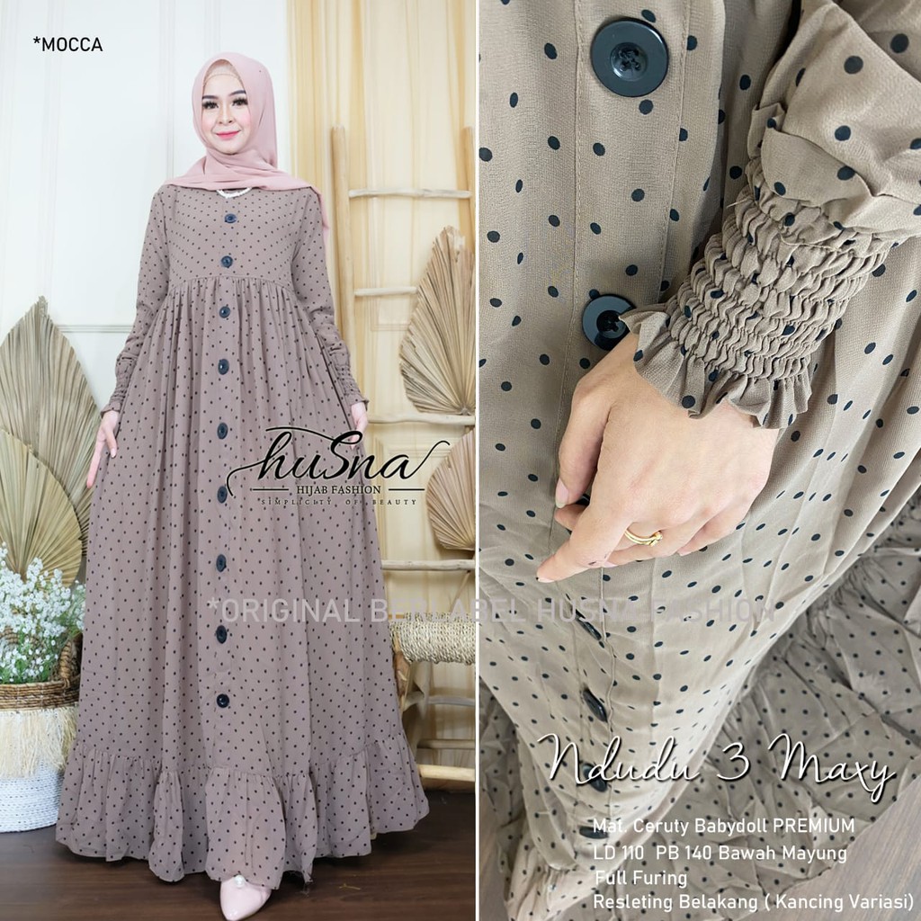 Gamis Polkadot By Husna - Ceruty Babydol
