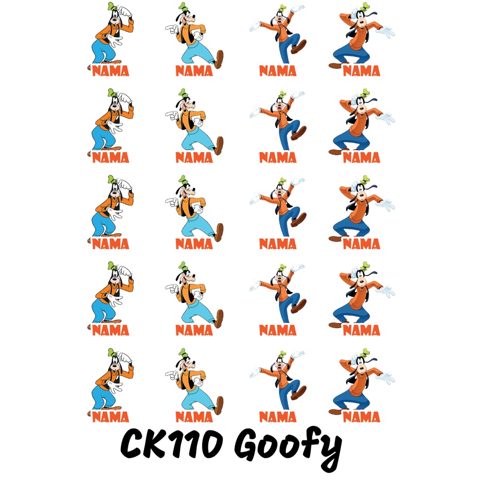 

Sticker Nama Cutting Label Waterproof Tahan Air Goofy (CK110)