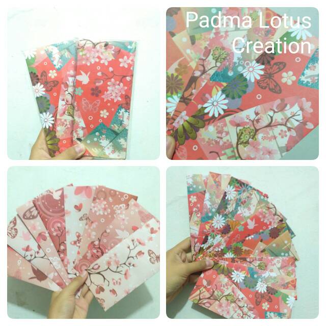 Angpao Kertas Amplop Lebaran imlek motif bunga sakura