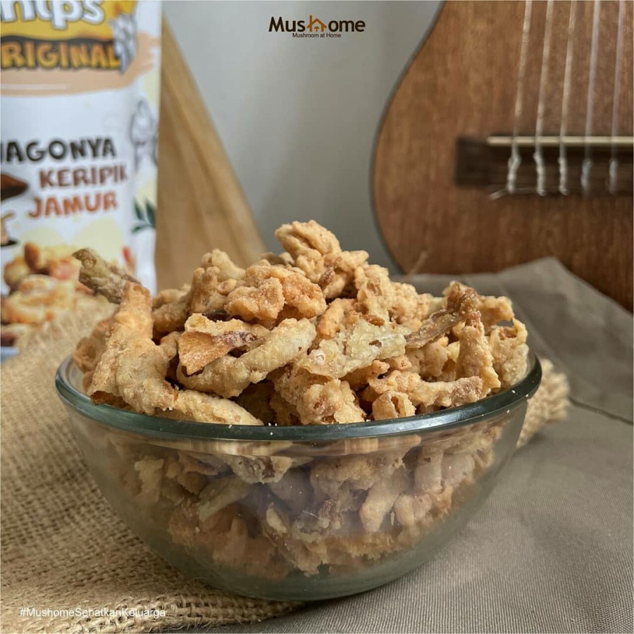 MUSHOME KERIPIK JAMUR 80GR | SNACK CEMILAN DIET SEHAT TANPA MSG