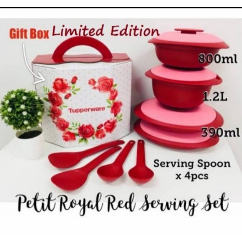 Petit Royal Red Serving Set/Petite Blossom/Tupperware Merah/Tupperware Malaysia/petit blossom tupperware