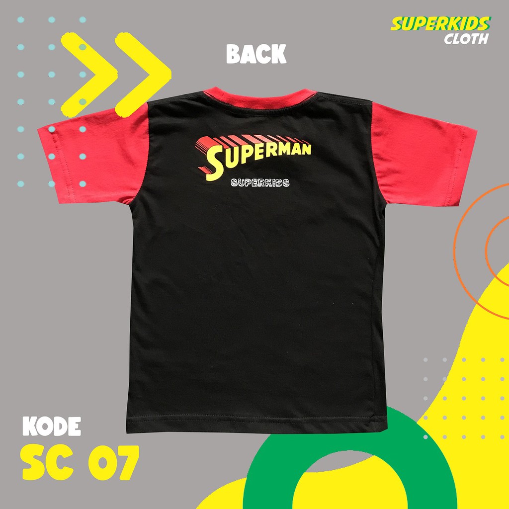 KAOS ANAK LAKI LAKI TERMURAH ECER GROSIR SUPERKIDS CLOTH SUPERHERO SUPERMAN2 1 - 8 TAHUN