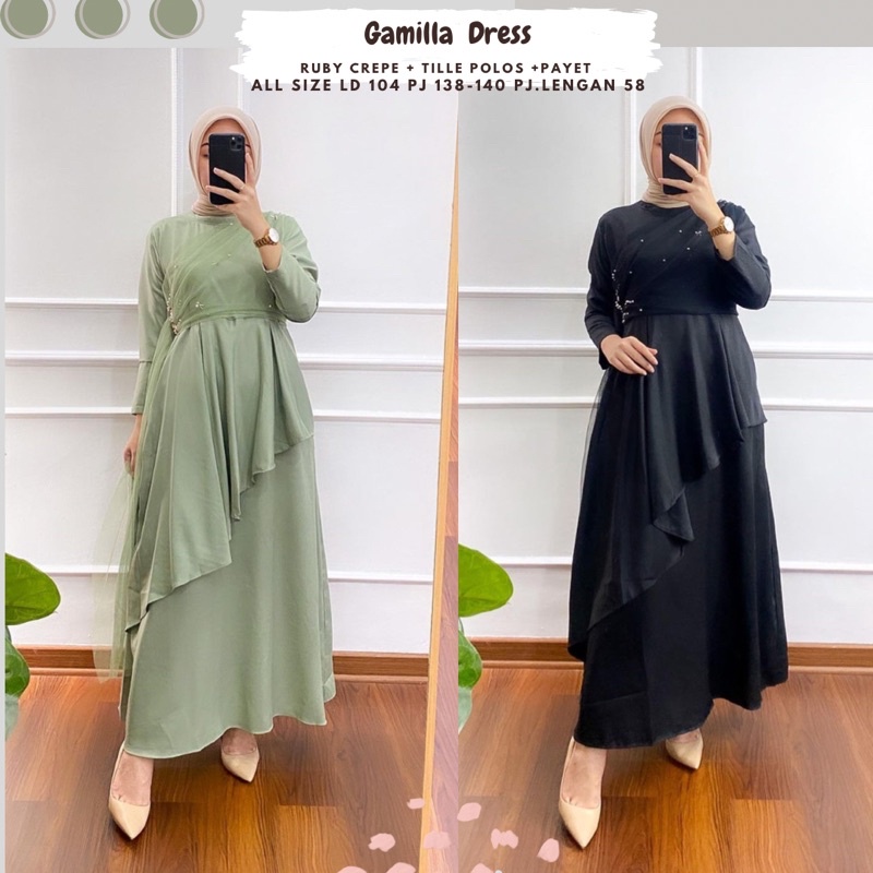 Gamilla Tille Dress Ld 104/Dress Tille Pesta/Dress Sage/Dress Tille Kondangan/Dress Murah