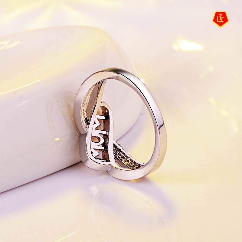 [Ready Stock]Creative Fashion Love Mom Ring 18K Gold Color Separation