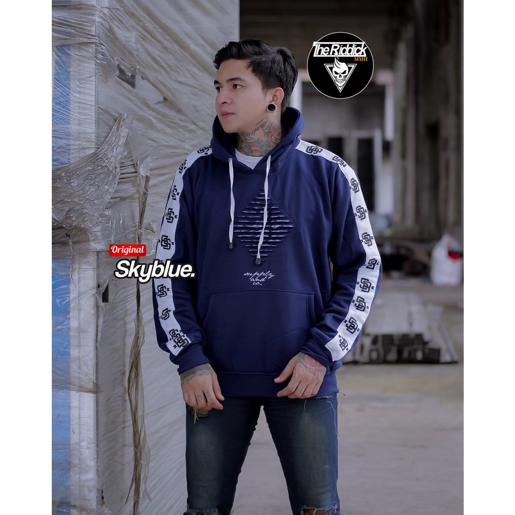 HOODIE SKYBLUE PELAT/PRIA/SKYBLUE ORIGINAL/BANDUNG