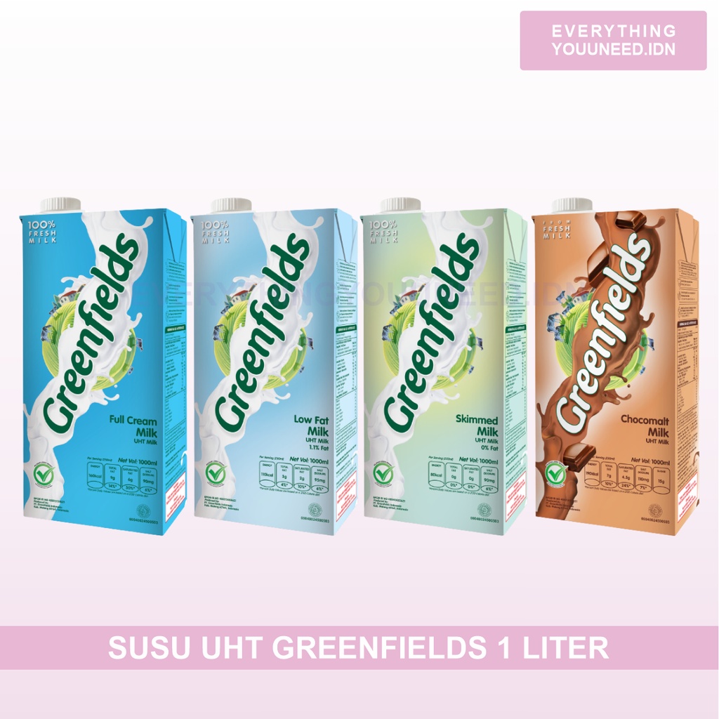 

Susu UHT Greenfields Chocomalt - Skimmed - Low Fat - Full Cream 1 Liter
