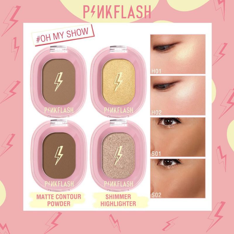 Original PINKFLASH Shimmer Highlighter &amp; Matte Countour Powder