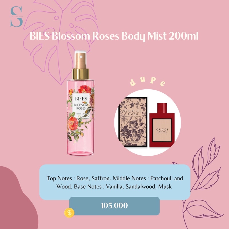 BIES Blossom Roses Body Mist 200ml - Parfum Wanita