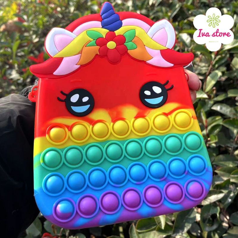 Tas pop it unicorn jumbo LED