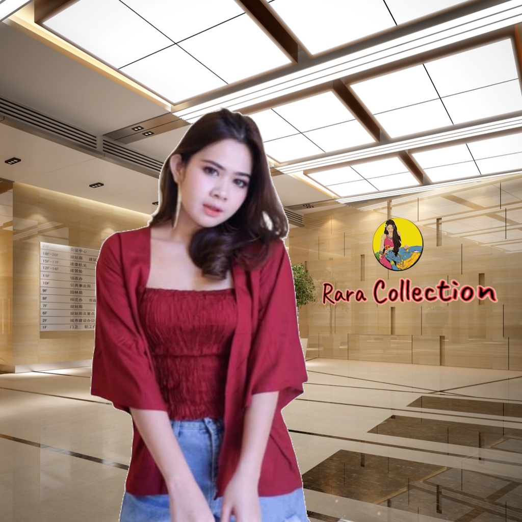 SET KEMBEN CARDIGAN POLOS -- Nyaman Soft Adem Lembut Halus Kwalitas Bagus Good Quality Rayon  Dres S