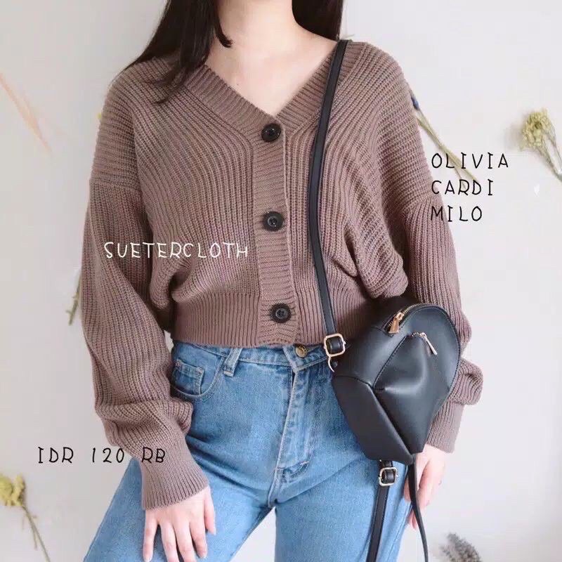 CARDIGAN CROP LENGAN BALON