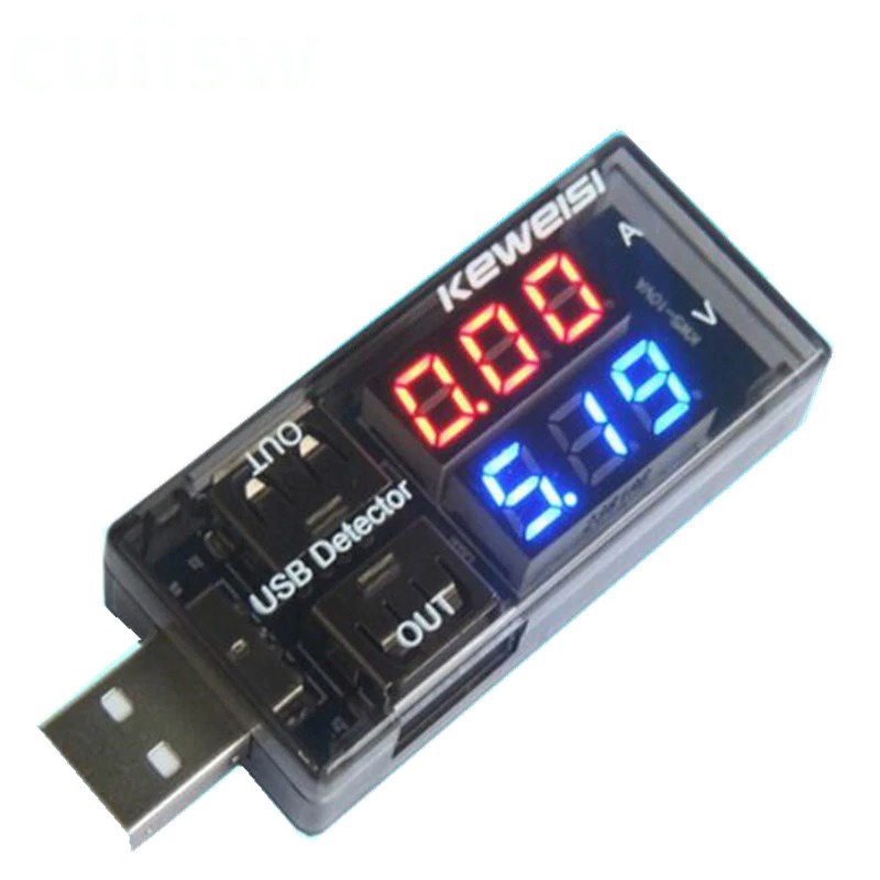 USB Charger Power Current Voltage Tester Detector - KWS-10VA - Black