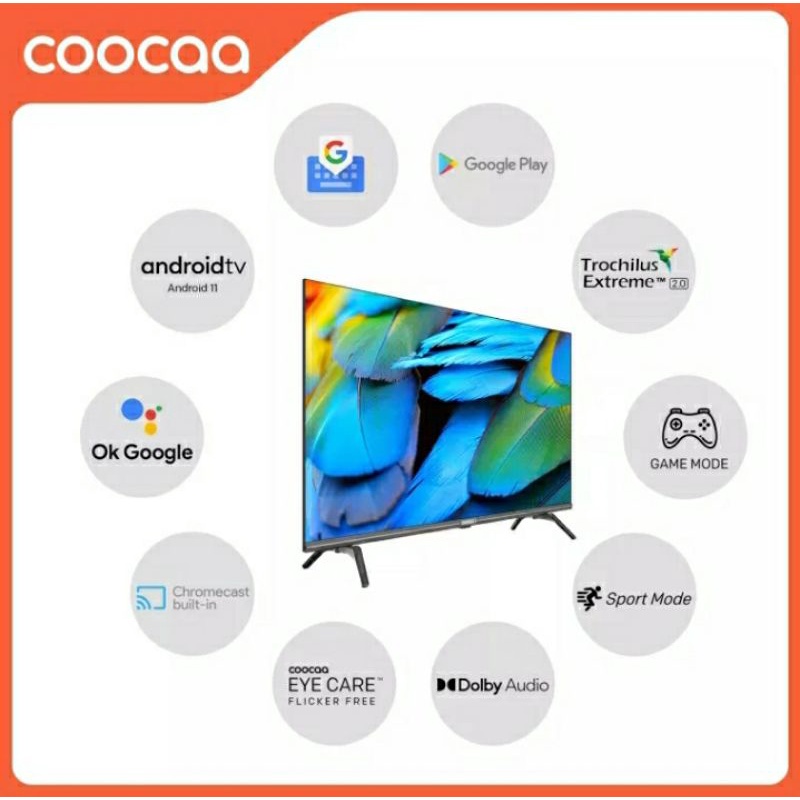 Smart Android TV Coocaa 32 Inch HD 32S7G Frameless Android 11 Digital