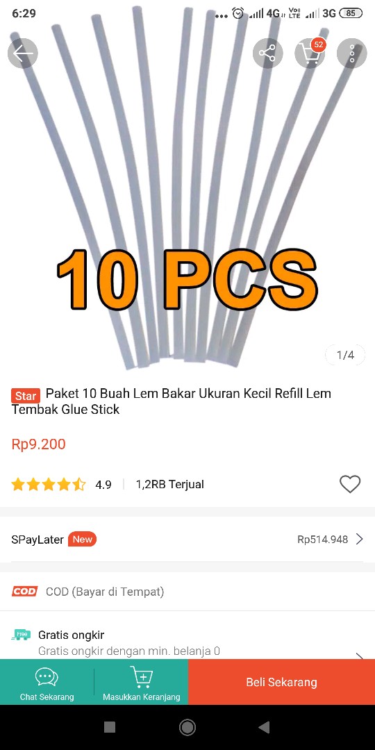 Paket 10 Buah Lem Bakar Ukuran Kecil Refill Lem Tembak Glue Stick
