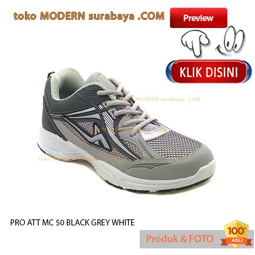 PRO ATT MC 50 GREY BLACK WHITE sepatu pria running casual sneakers