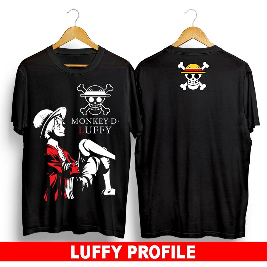 Promo T-Shirt distro / Kaos Oblong / Kaos anime one piece / kaos luffy duduk  Full Cotton