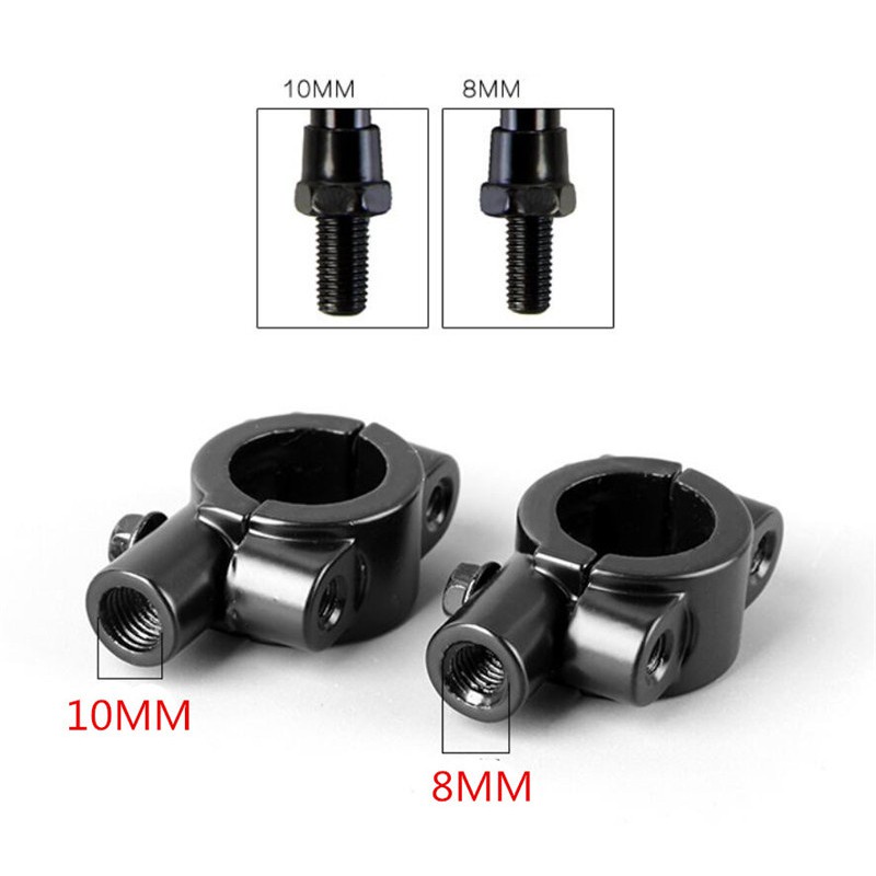 2pcs Bracket Klem Holder Kaca Spion Motor Universal Ukuran 8mm / 10mm 7 / 8 &quot;(22mm)