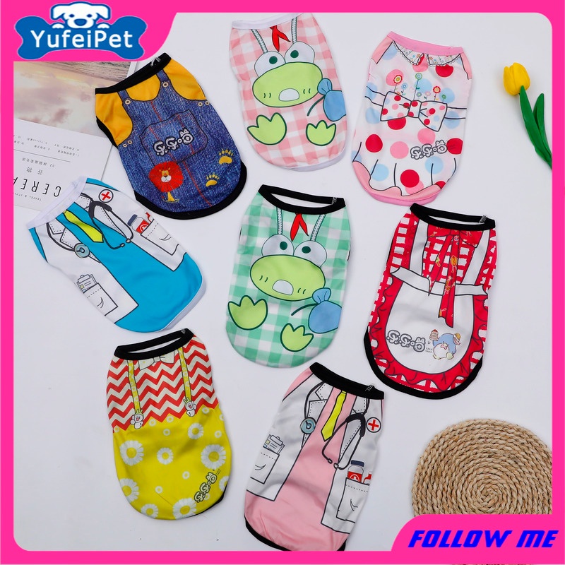 ★〓YUFeiPet〓★ New Cartoon Dog Clothes for Small Dog Supplies Summer Funny Pet Clothes Chihuahua Puppy Pet Dog Shirt Vest