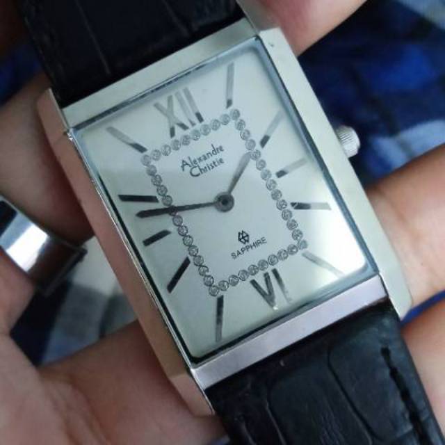 Jam Tangan Pria Wanita Alexandre Christie AC 8191MH Sapphire Diamonds Kotak Second Preloved Original