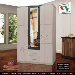 Lemari 3 Pintu Cermin Panjang dgn 2 Laci didepan Kokoh Lemari 3 Pintu Cermin Panjang dgn 2 Laci didepan Kokoh