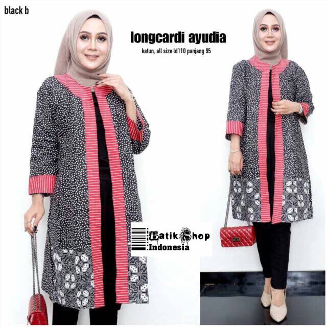 Cardi Ayudia Batik Soft Kardigan Formal Kerja Kantoran Outerwear Muslim Casual Kondangan Lengan Panjang