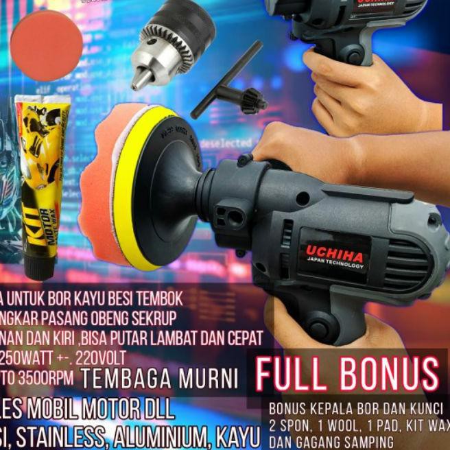 ➨ UCHIHA multiguna 2in Mesin Polisher Poles Body Kendaraan Mobil Motor 5 Inch Mesin Pengkilap by jap