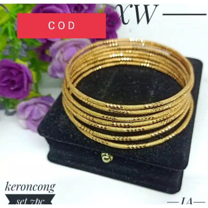 RSO-17 GELANG KERONCONG XUPING DEWASA set 7pcs Lapis emas BB273-L3