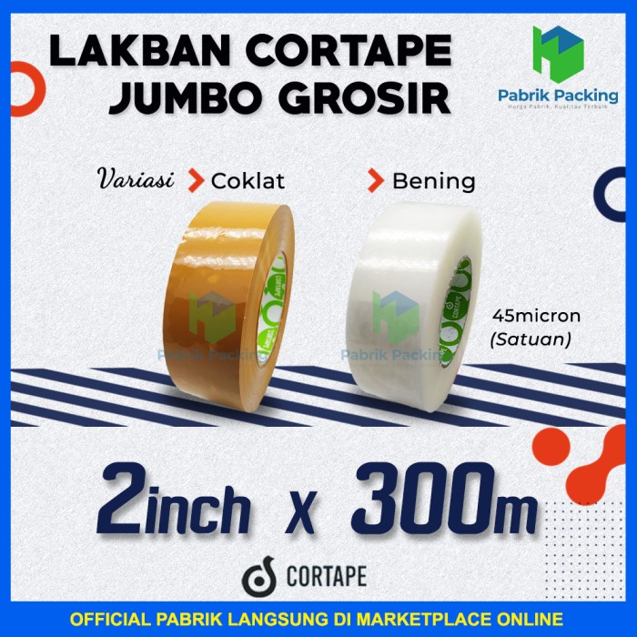 

Murah Lakban Cortape Jumbo - Ukuran 45Mm X 300 Meter Premium Termurah Satuan Limited