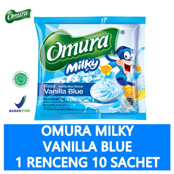 [MINUMAN SACHET] Powder Drink Omura Milky Rasa Vanilla Blue (1 Renceng)