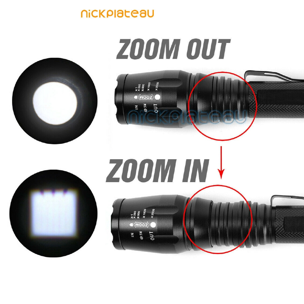 ✫〖ready to ship/COD〗✫  Zoom 200000lm T6 Senter LED T6 Tenaga USB Rechargeable