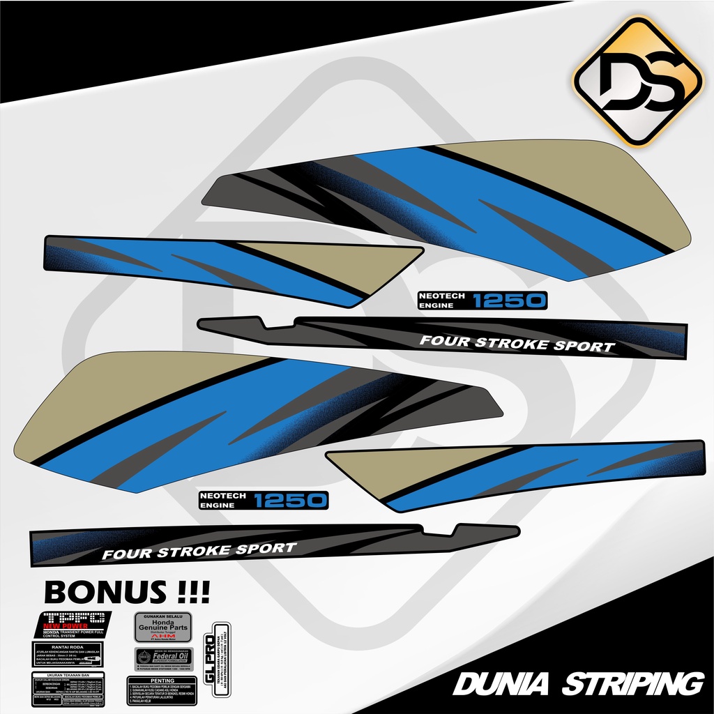 STRIPING STIKER STOCK DECAL STICKER VARIASI HONDA GL MAX / GL-PRO / GL
