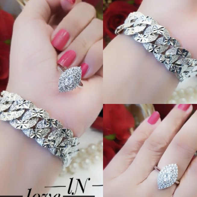 Xuping Perhiasan Gelang dan Cincin Silver T668