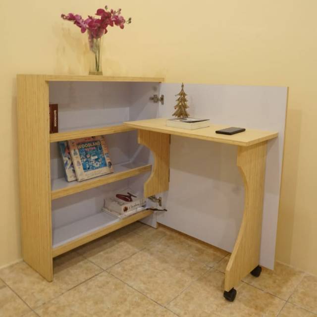 LEMARI MEJA BELAJAR (MULTIFUNGSI HEMAT RUANGAN)