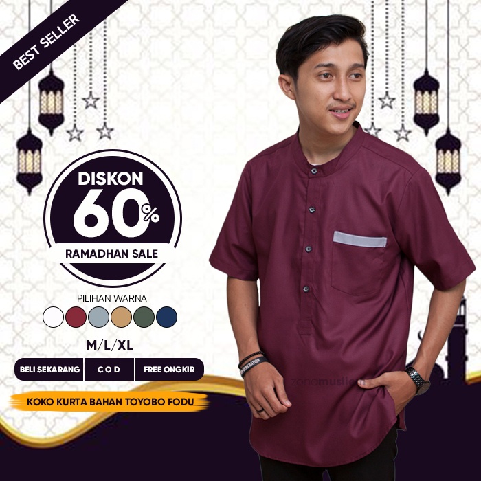 Pakaian Baju Bju atasan Pria Kemeja Koko Kurta Kemko Fashion Muslim Pakistan Turki Pria laki laki Co