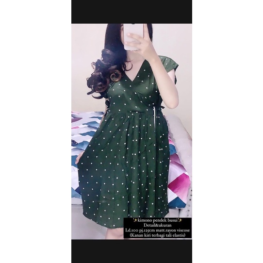 Baju tidur Daster kekinian kimono busui frendly bahan rayon adem-POLKA ARMY