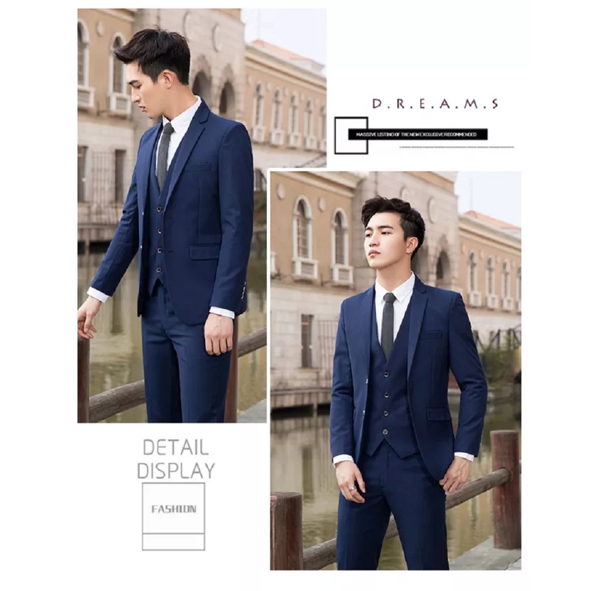 SETELAN BLAZER SLIMFIT PRIA WARNA NAVY LENGKAP 5IN1 ORIGINAL NIKAYU - SETELAN BLAZER FORMAL PRIA SLIMFIT FULL NAVY KANCING 2 EXCLUSIVE TWIST