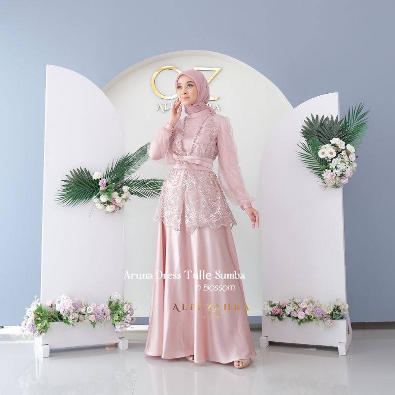 Aruna Dress simple elegant dress engagement dress wisuda dress lebaran dress formal kualitas butik b