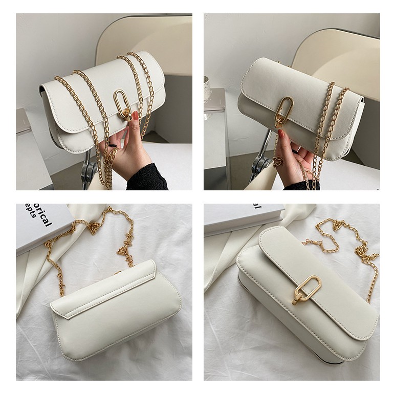 Slingbag Wanita Casual Tali Rantai Gaya Santai Dengan Bahan Pu High Quality Fashion Import/Tas